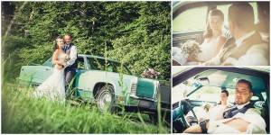 Hochzeitsfotografie Erfurt vintage im Freien Hochzeitsportraits Brautpaar am und im Cadillac Portrait Braut und Braeutigam