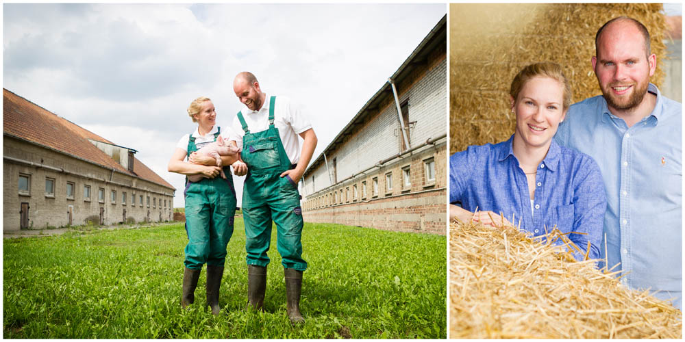 2 unterschiedliche Business - Portraits eines Landwirtspärchens