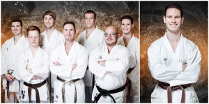 Business - Fotografie einer Karategruppe und Einzelkämpfer
